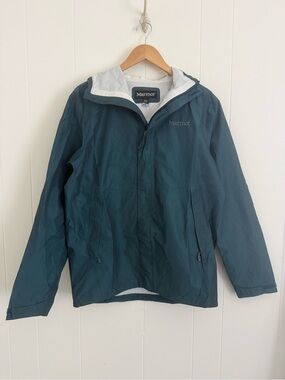 Marmot Men's Teal Phoenix Hooded Rain Jacket